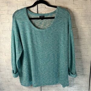 Torrid Classic oversized lightweight teal sweater nautical preppy knit plus size